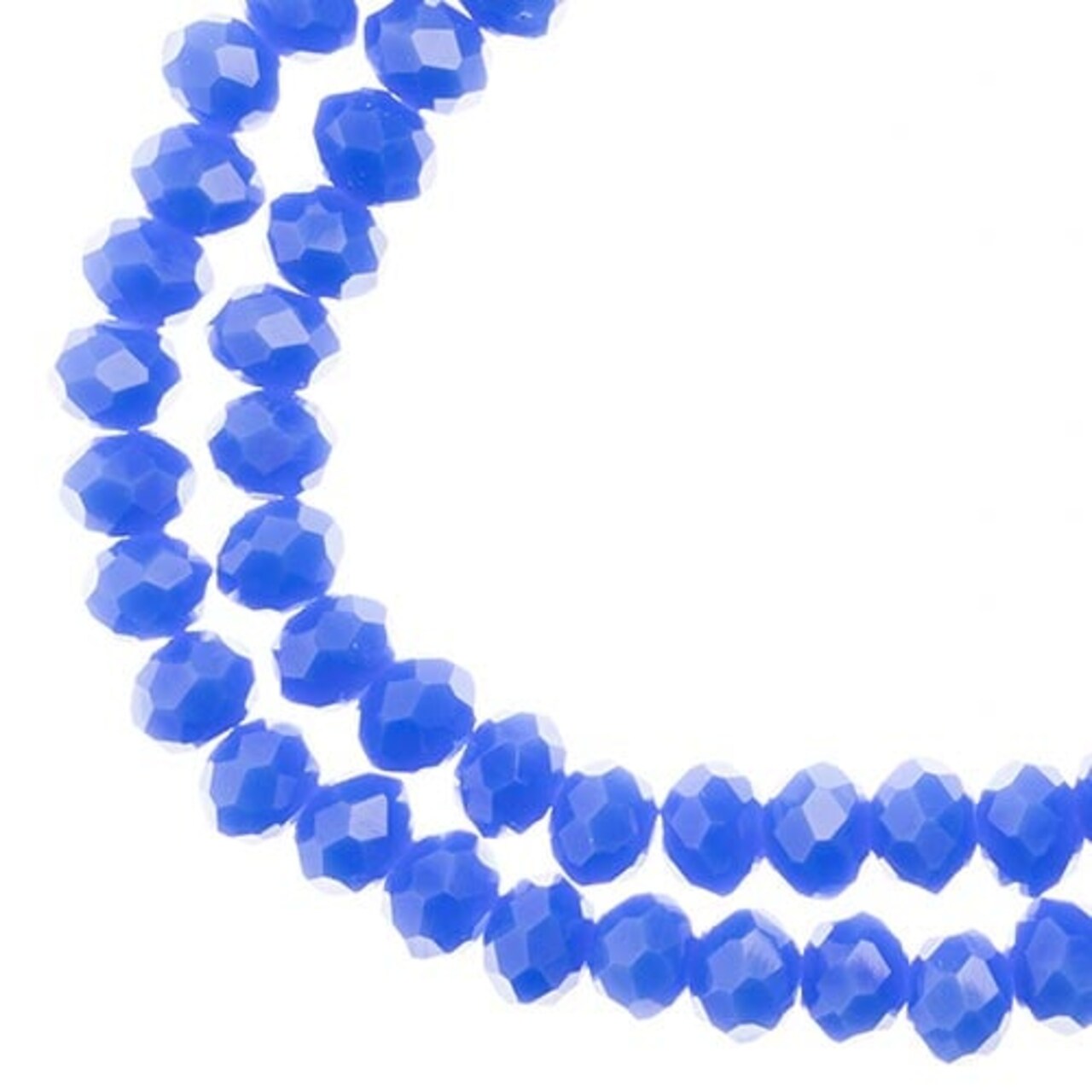 Crystal Lane DIY 2-Strand 7in Opaque Finish Glass Rondelle Donut Bead Strands